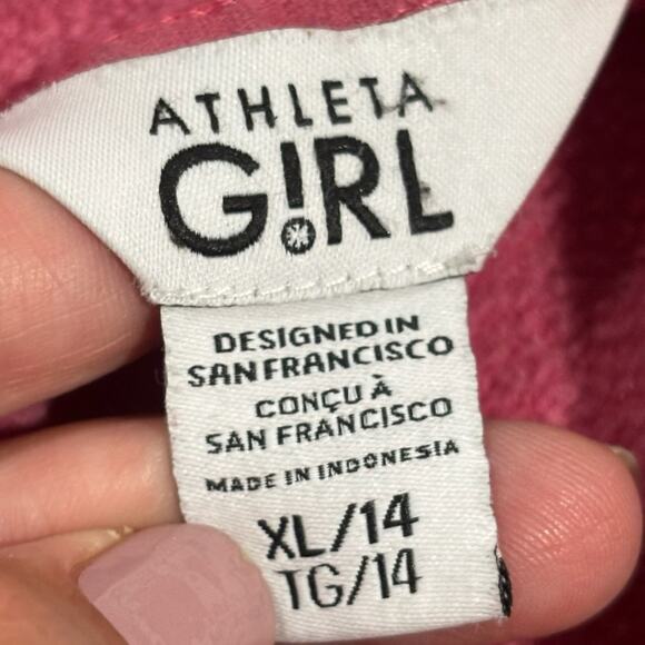 Athleta Girl RetroActive Oversized Hoodie pink Size XL 14 - Picture 3 of 7